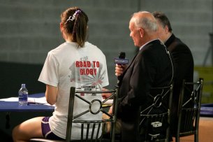 Having a word with Bob Vigars at the 2010 CIS Championships, Windsor