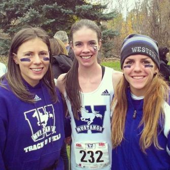 Caroline and I grabbing a pic with our fantastic roomie Amanda Truelove after her 6th place finish at the 2013 CIS Cross Country Championships