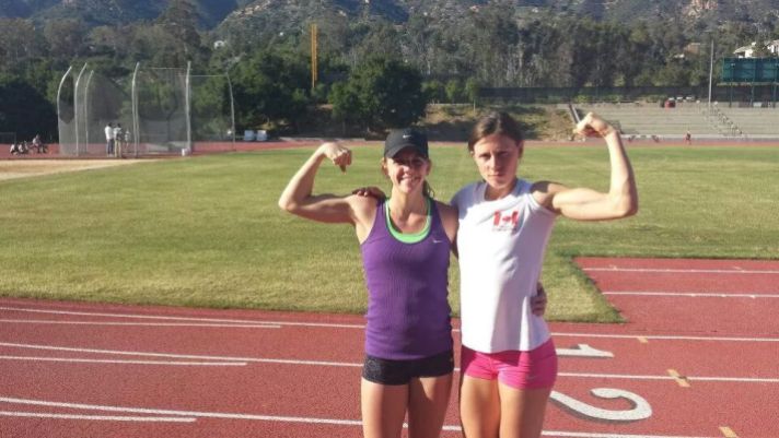 Great friend and jumper Caroline Ehrhardt and I at training camp in sunny Santa Barbara (2014)